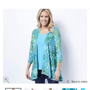 Suzan graver open cardigan and tank set